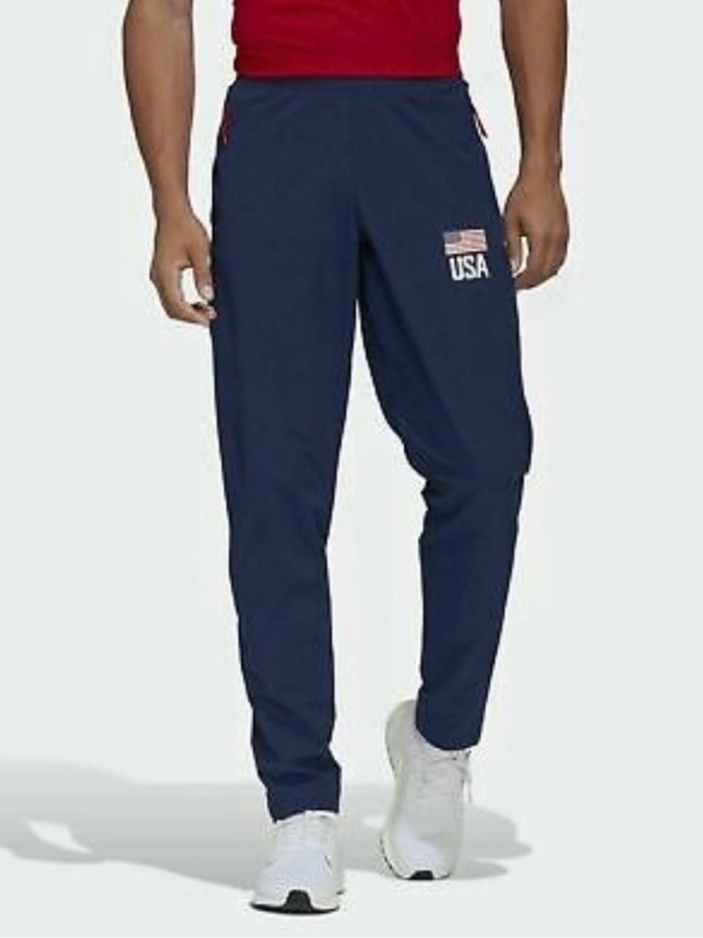Adidas Team USA Volleyball Long Track Pants in Navy Blue Medium TALL NEW